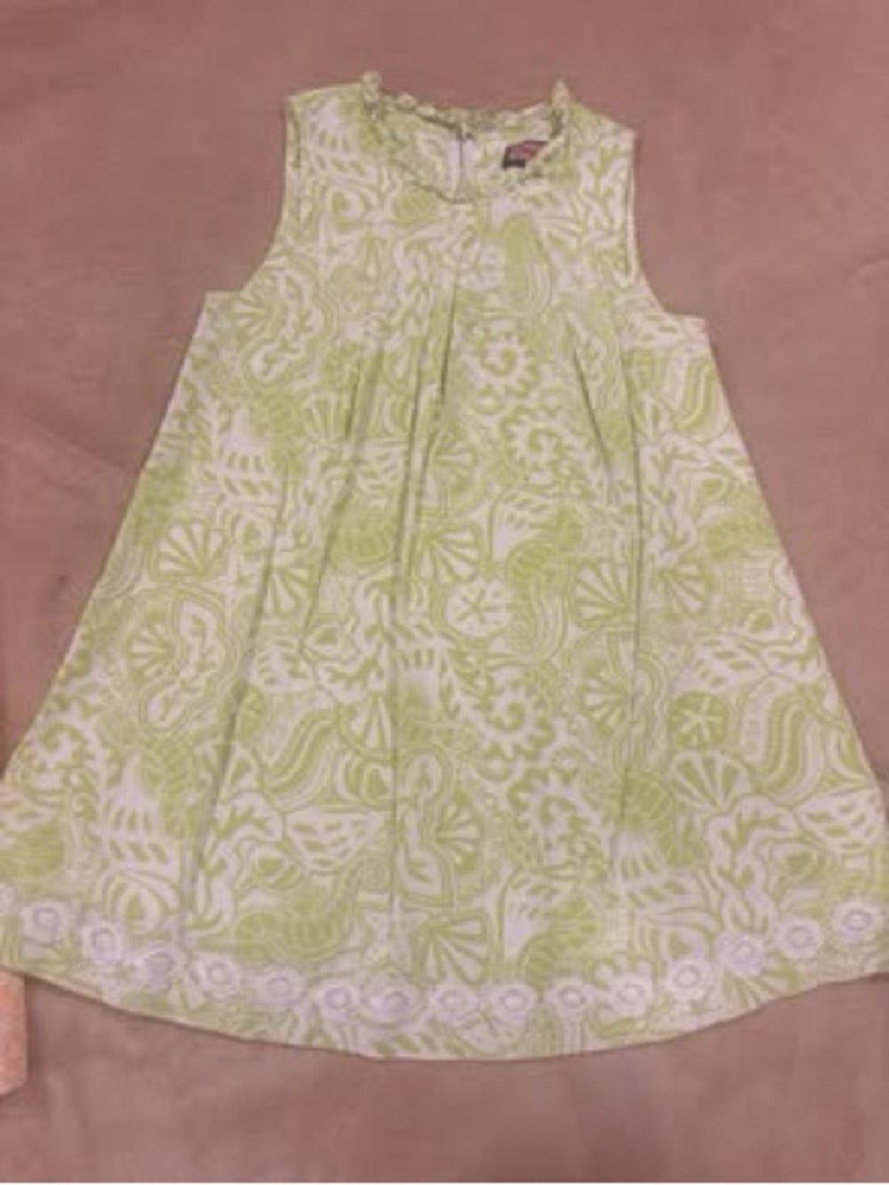 Vineyard Vines Girls' Lime Green and White Printed Sundress